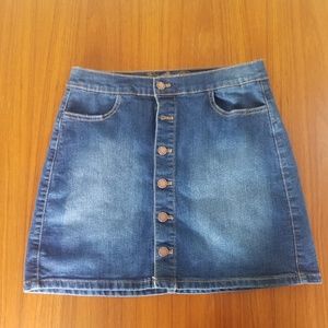 Wax Jeans Button Front Denim Skirt